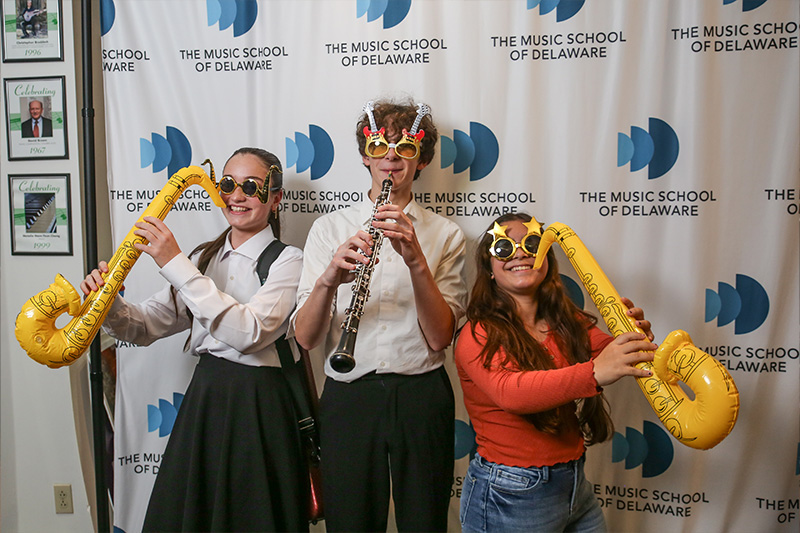 Students enjoying the photo booth